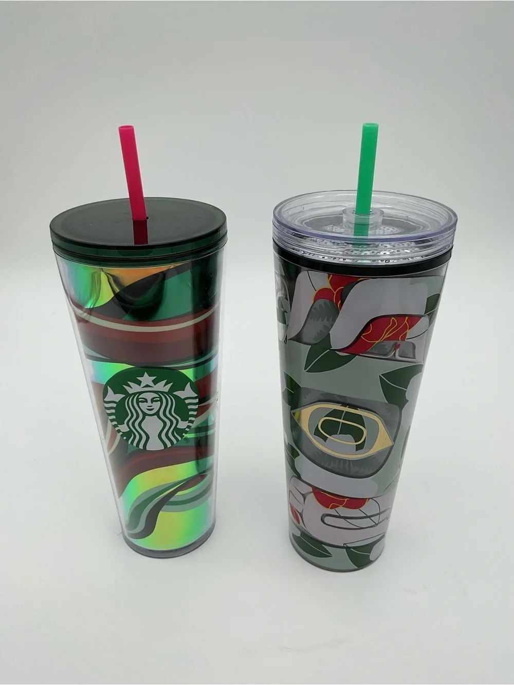 2021 Starbucks Holiday and 2024 Tlingit Art of Allison Bremner Venti Cold Cups